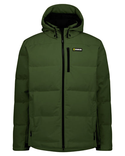 Olive coloured Swazi Mens Jack Frost Insulation Jacket on white background 