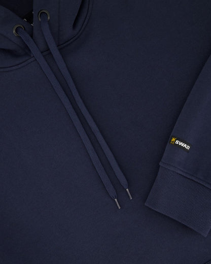 Midnight coloured Swazi Mens Larrikin Hoodie on white background 