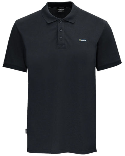 Black Colour Swazi Mens Polo Shirt on white background 
