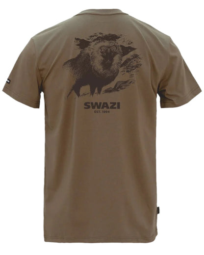 Tussock Coloured Swazi Mens Reverse Tahr Tee on white background 