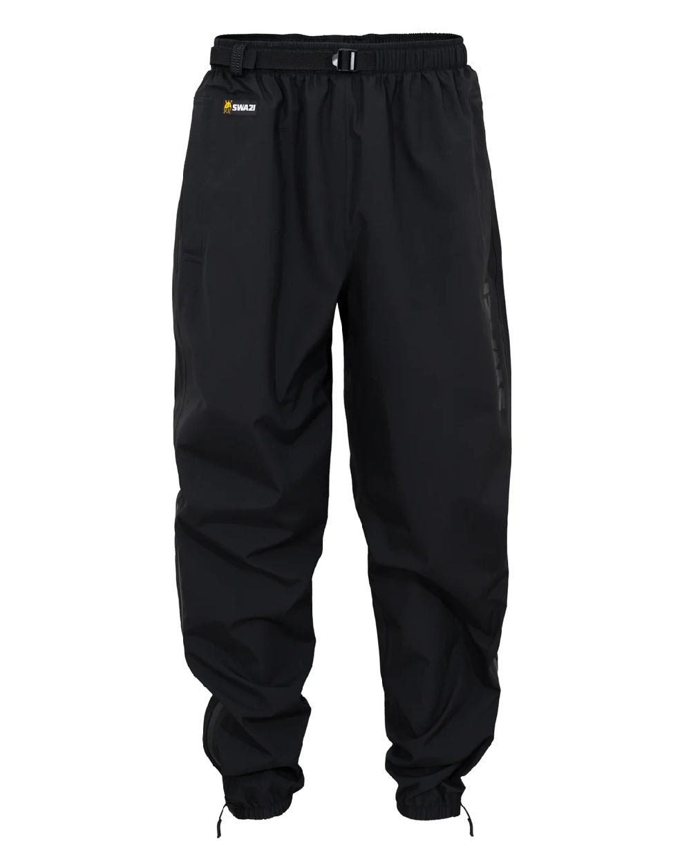 Black coloured Swazi Mens Rifleman Ultralite Overpants on white background 