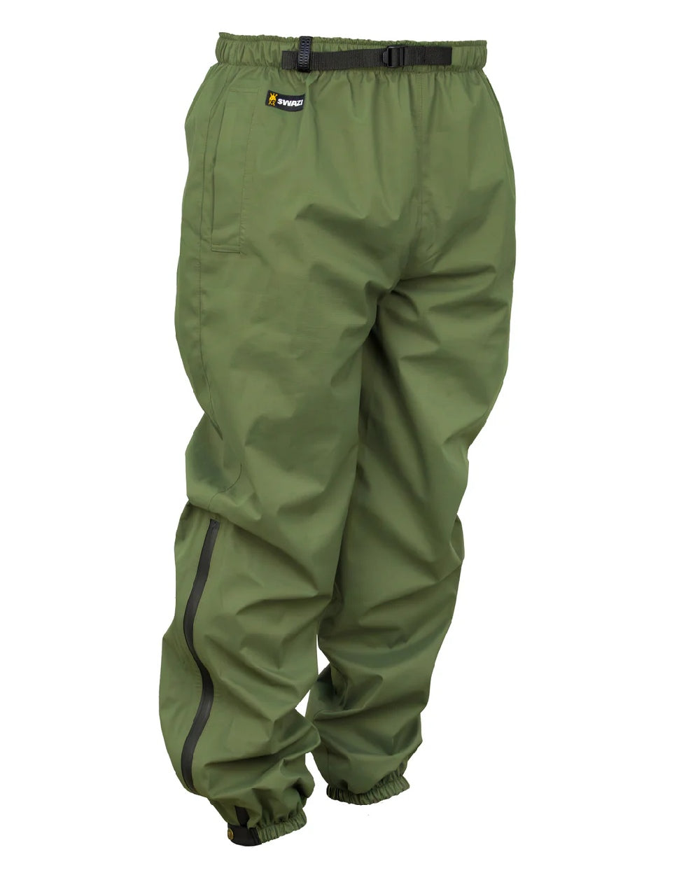 Olive coloured Swazi Mens Rifleman Ultralite Overpants on white background 