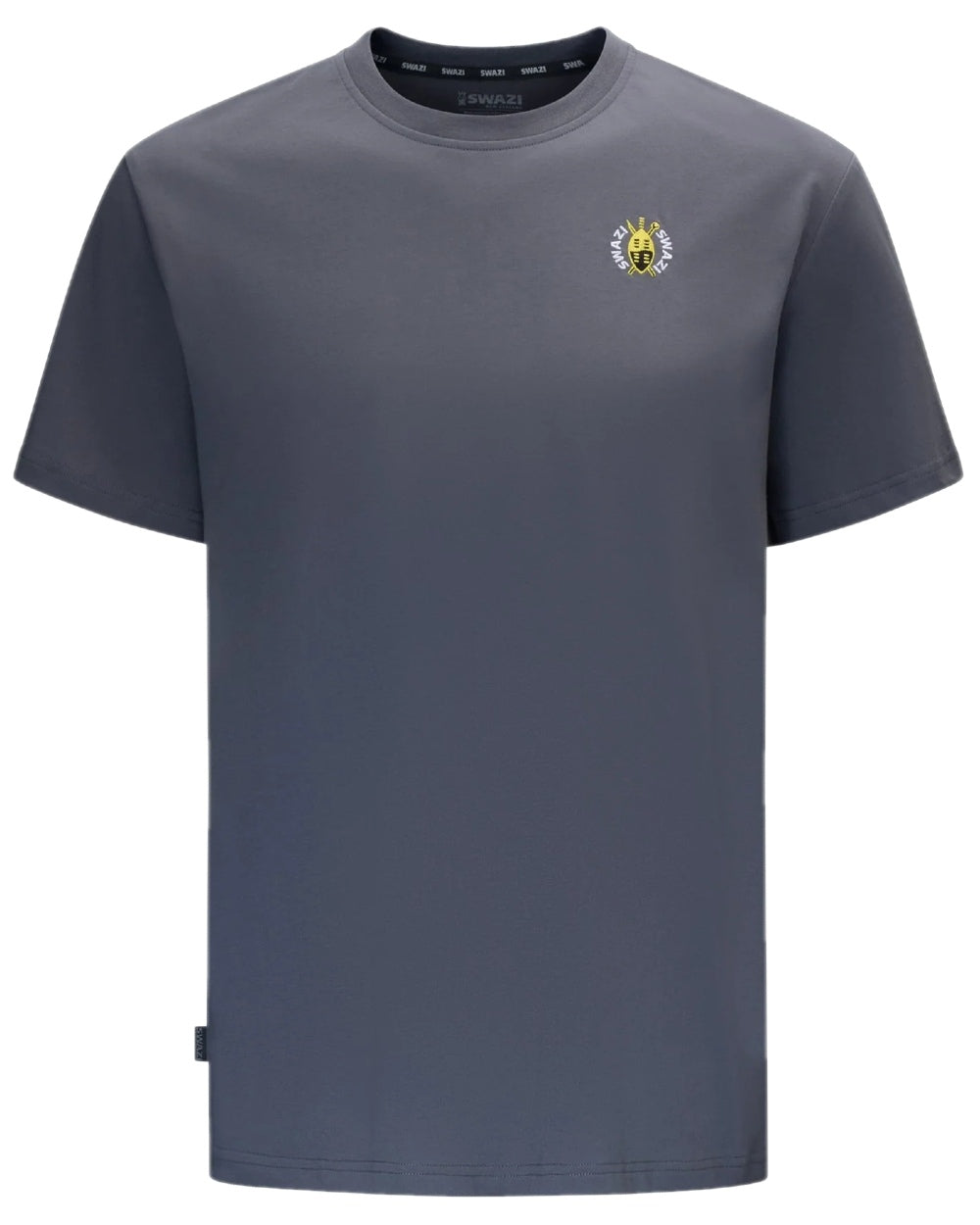 Iron Coloured Swazi Mens Rugger Tee on white background 