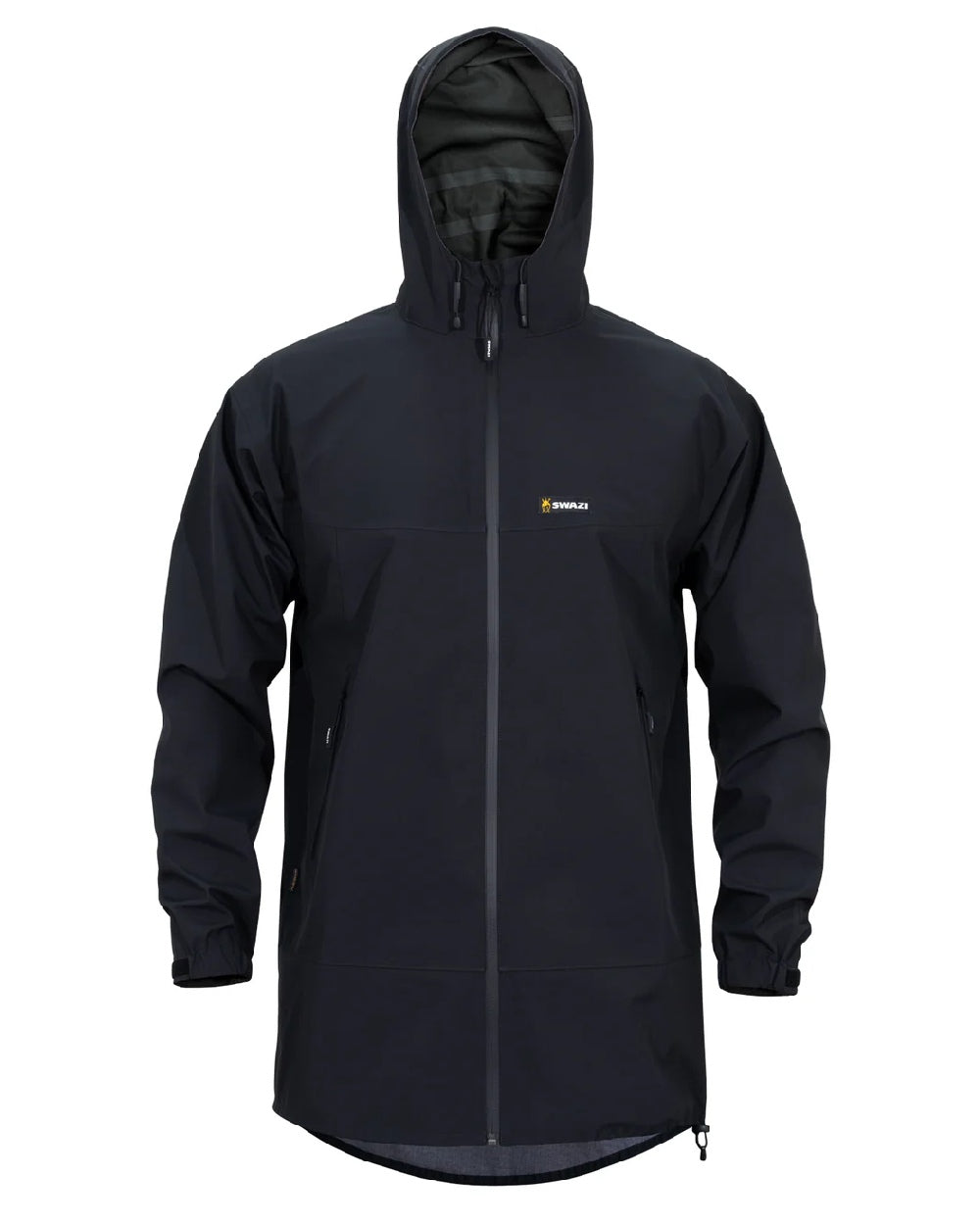 Black coloured Swazi Mens Sentinel Ultralight Jacket on white background 