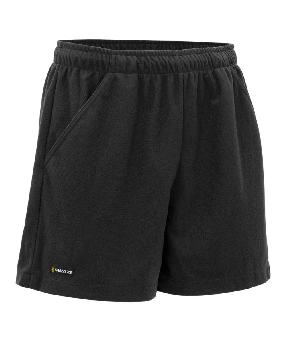 Black coloured Swazi Mens Trojans Shorts on white background 