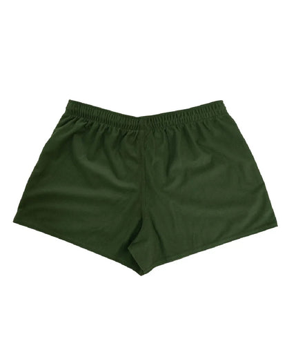 Olive coloured Swazi Mens Trojans Shorts on white background 