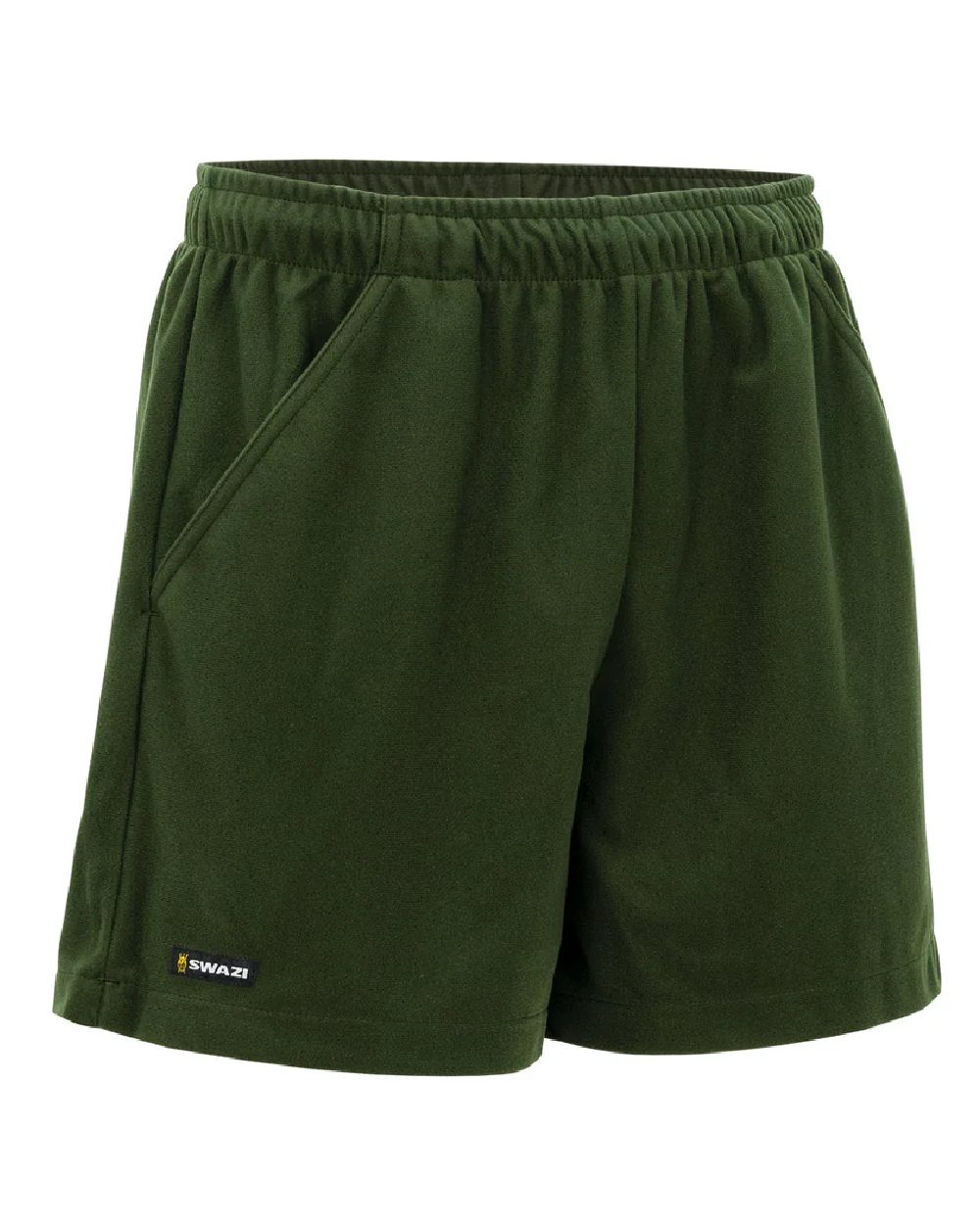 Olive coloured Swazi Mens Trojans Shorts on white background 