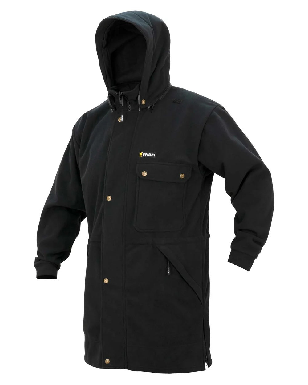 Black coloured Swazi Mens Windriver Jacket on white background 