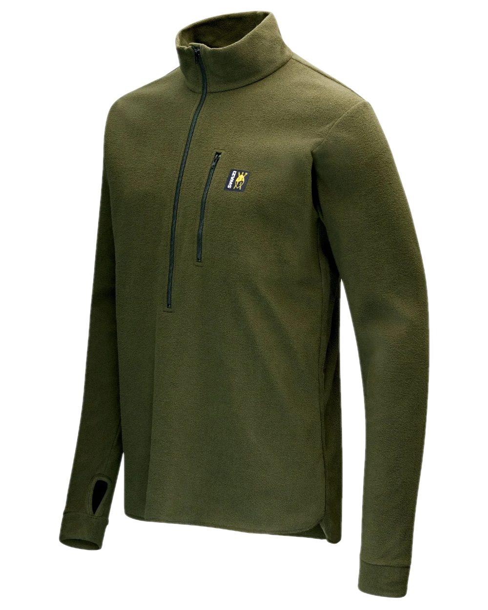 Olive Coloured Swazi Micro Shirt on white background 