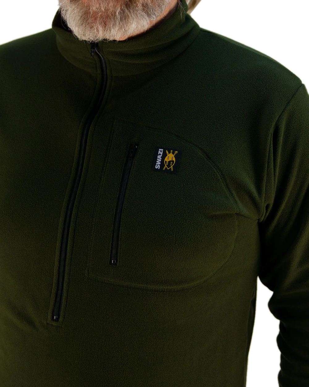 Olive Coloured Swazi Micro Shirt on white background 