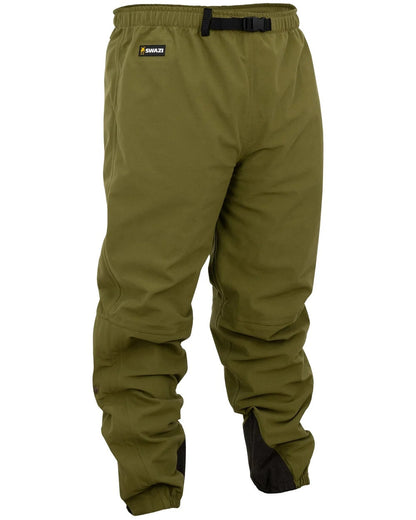 Tussock Green Coloured Swazi Overpants on white background 