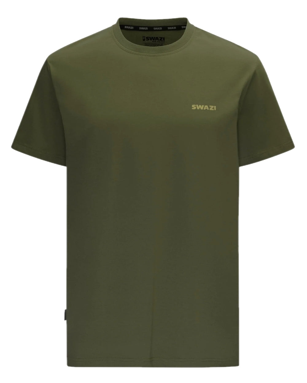 Olive Coloured Swazi Reverse Clan Tee on white background 