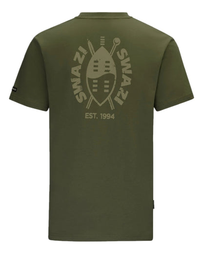 Olive Coloured Swazi Reverse Clan Tee on white background 