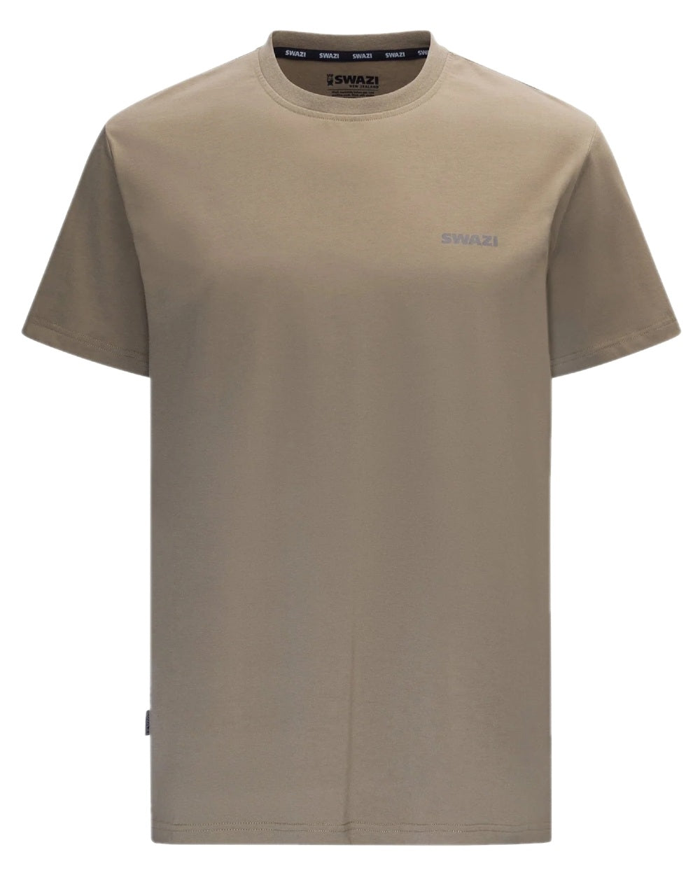 Stone Coloured Swazi Reverse Clan Tee on white background 