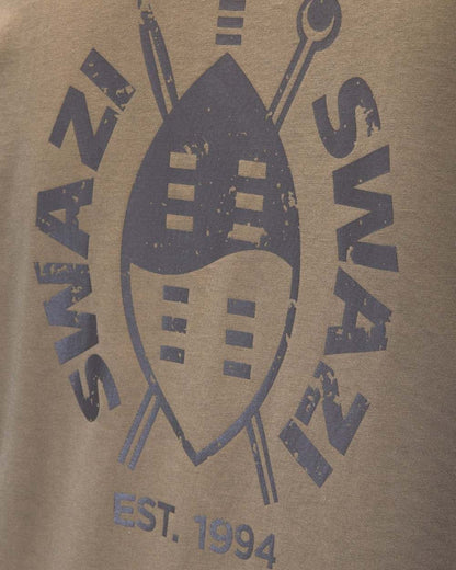 Stone Coloured Swazi Reverse Clan Tee on white background 