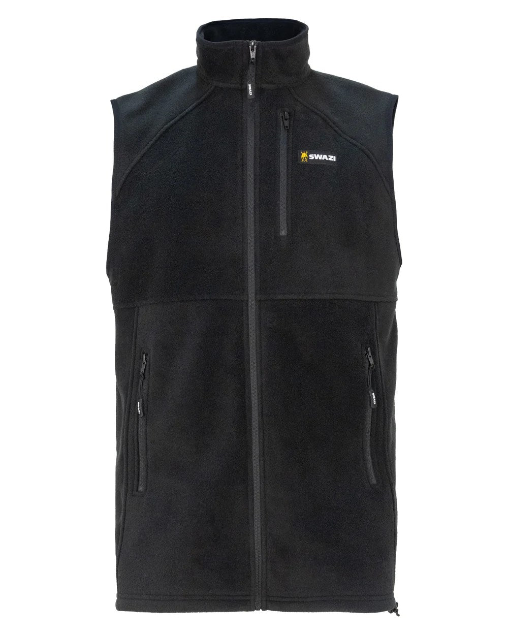 Black Coloured Swazi Sherpa Vest on white background 