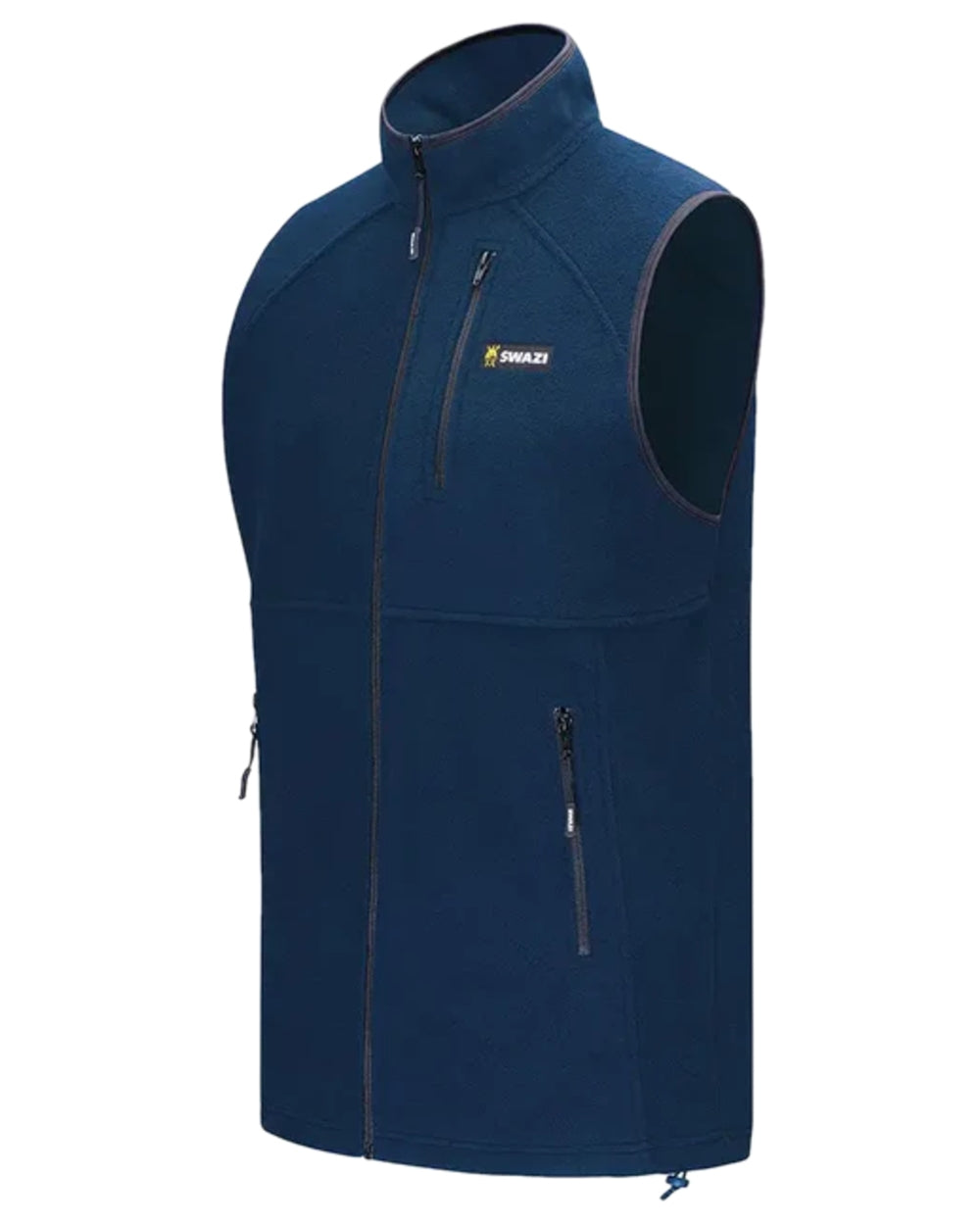 Midnight Coloured Swazi Sherpa Vest on white background 