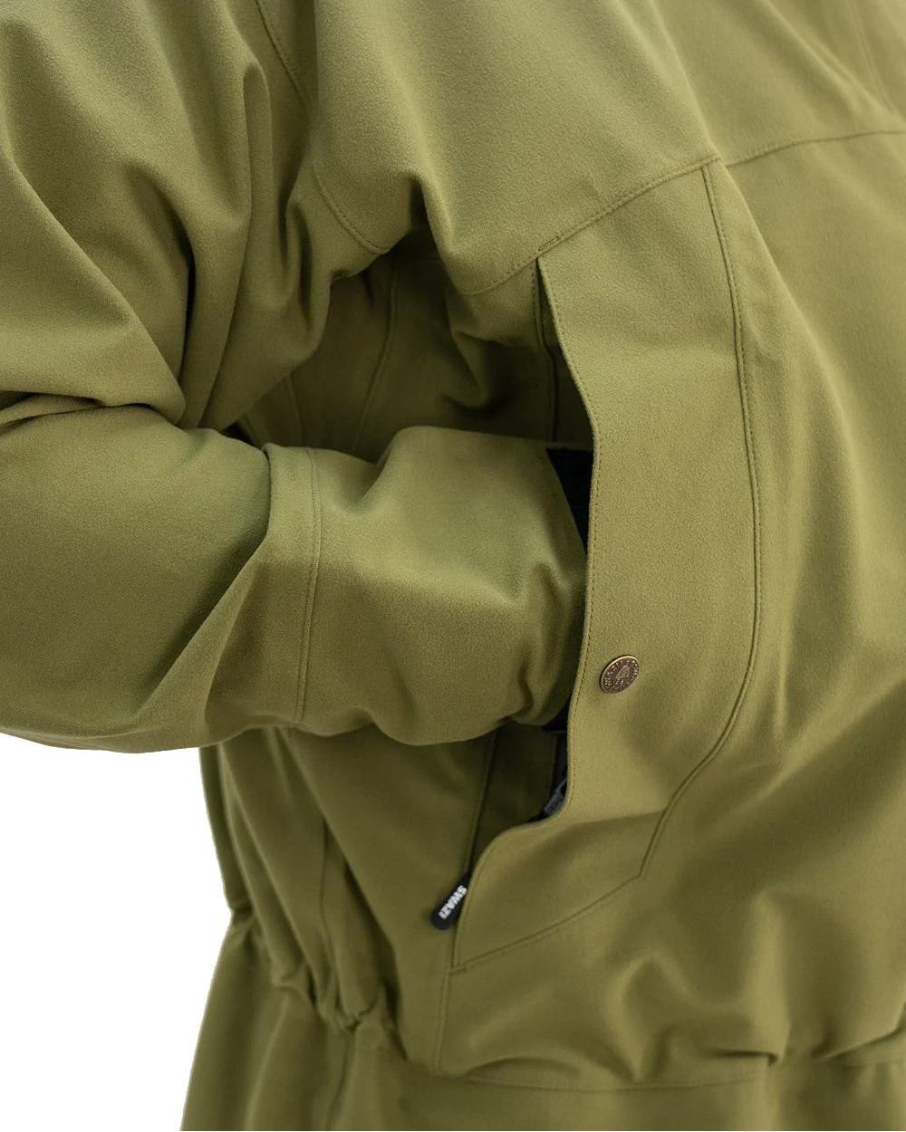 Tussock Green Coloured Swazi Tahr Xp Smock on white background 