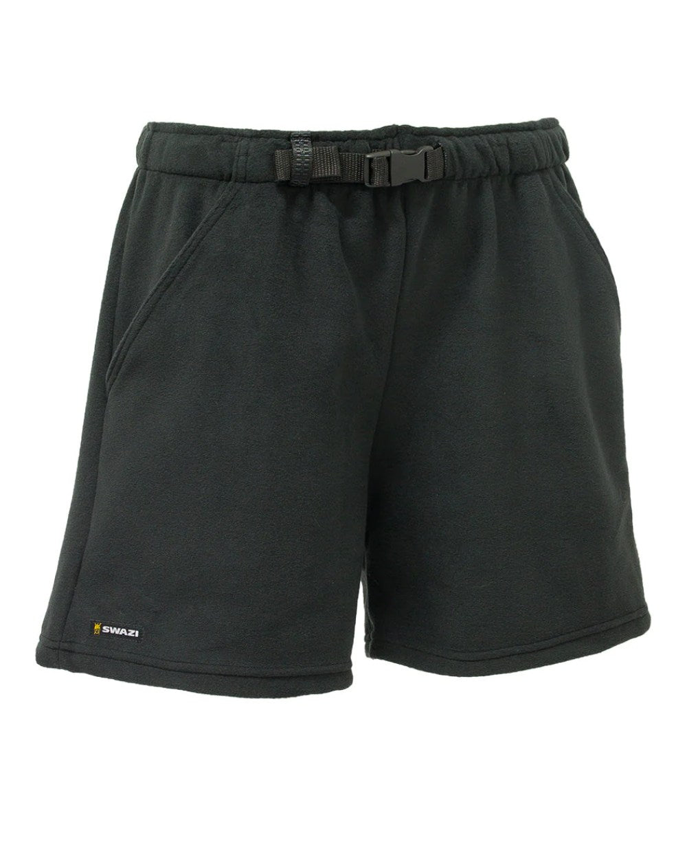 Black Coloured Swazi Micro Dribacks Shorts On A White Background 