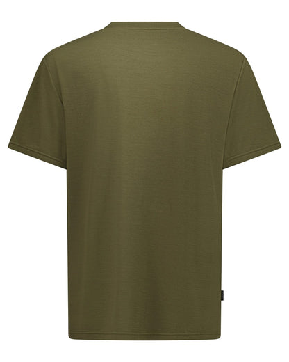 Olive coloured Swazi Kaimai Short Sleeve T-Shirt on white background 