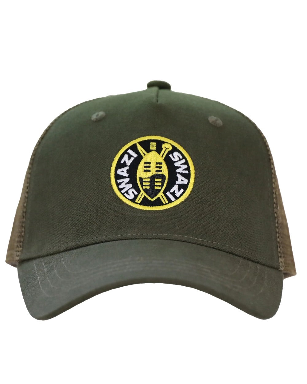 Ranger coloured Swazi Trucker Cap on white background 