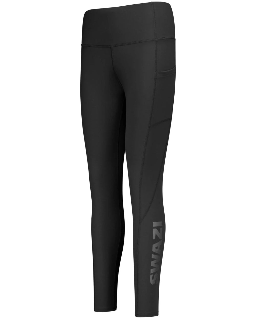 Black coloured Swazi Womens Ionia Tights on white background 