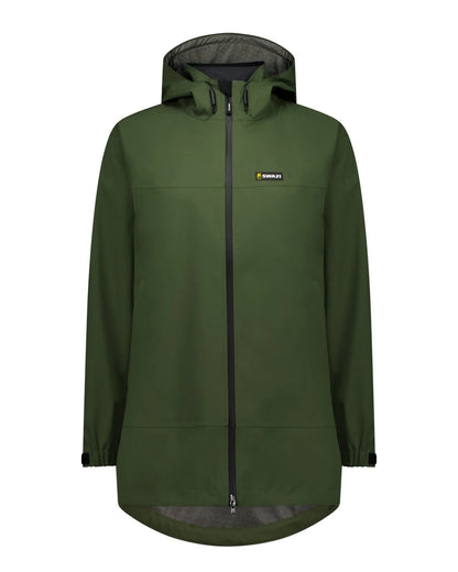Olive oloured Swazi Womens Pioneer Ultralite Jacket on white background 