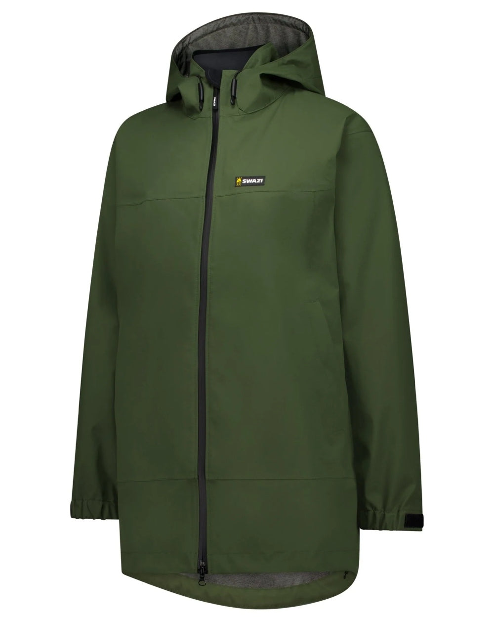 Olive oloured Swazi Womens Pioneer Ultralite Jacket on white background 