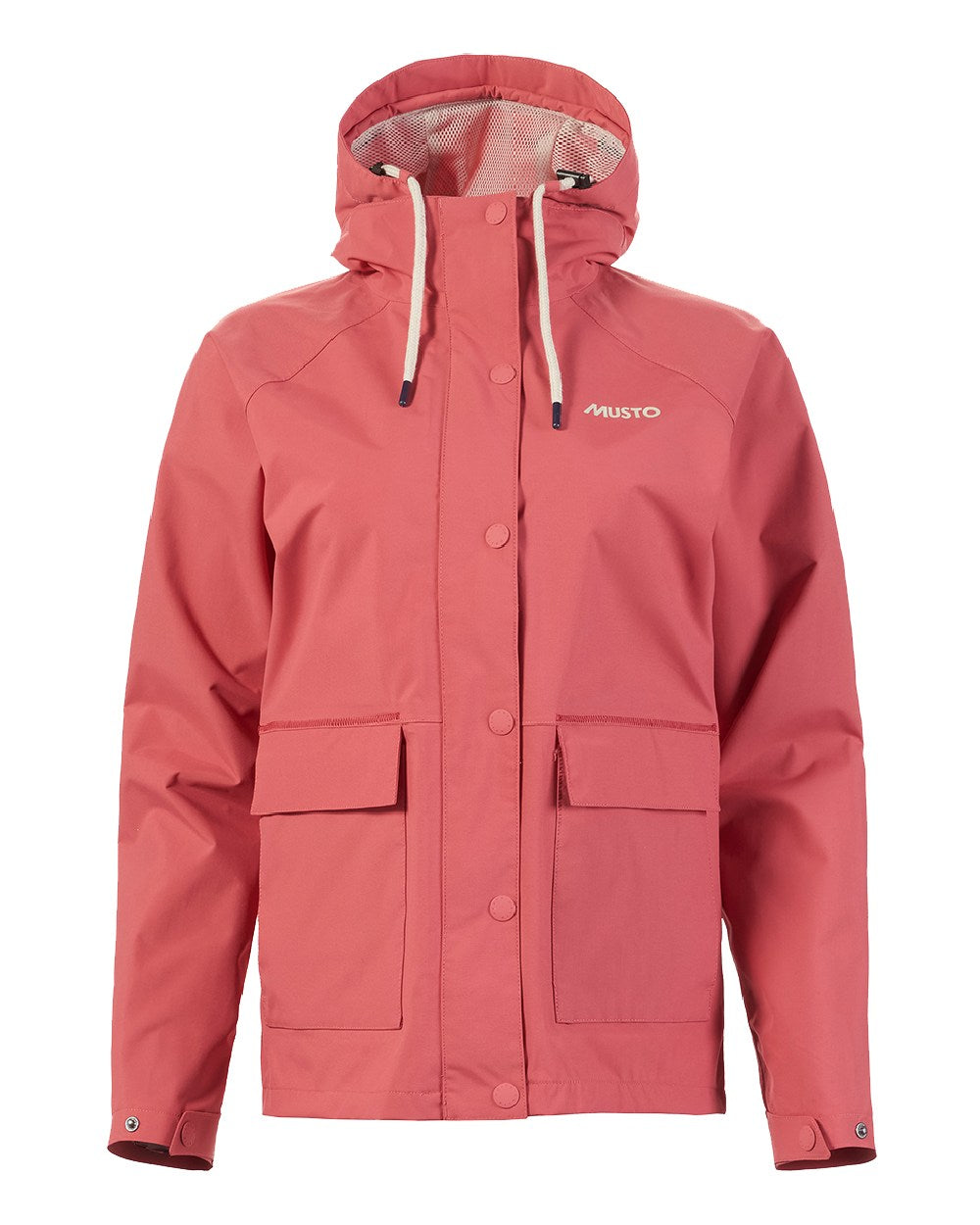 Sweet Raspberry Coloured Musto Womens Classic Shore Waterproof Jacket On A White Background 