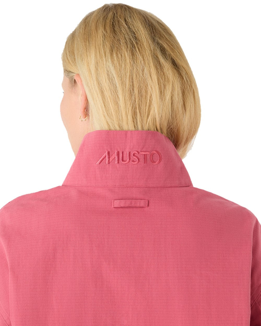 Sweet Raspberry Coloured Musto Womens Falmouth Anorak Jacket On A White Background 