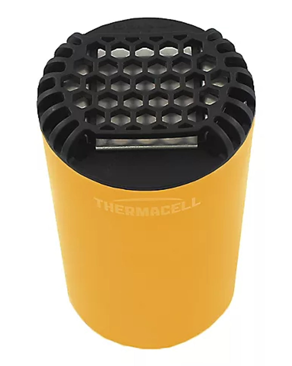 Citrus coloured Thermacell Halo Mini Protector on white background 