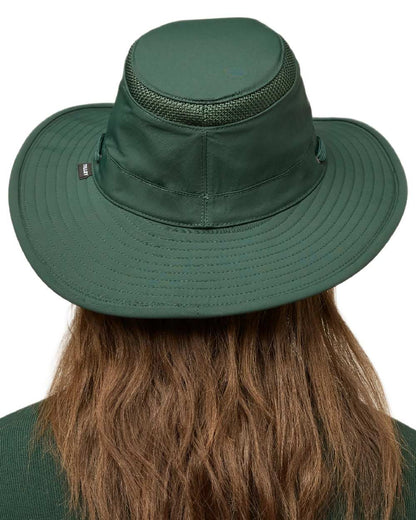 Evergreen Coloured Tilley Airflo Broad Brim Sun Hat on white background 
