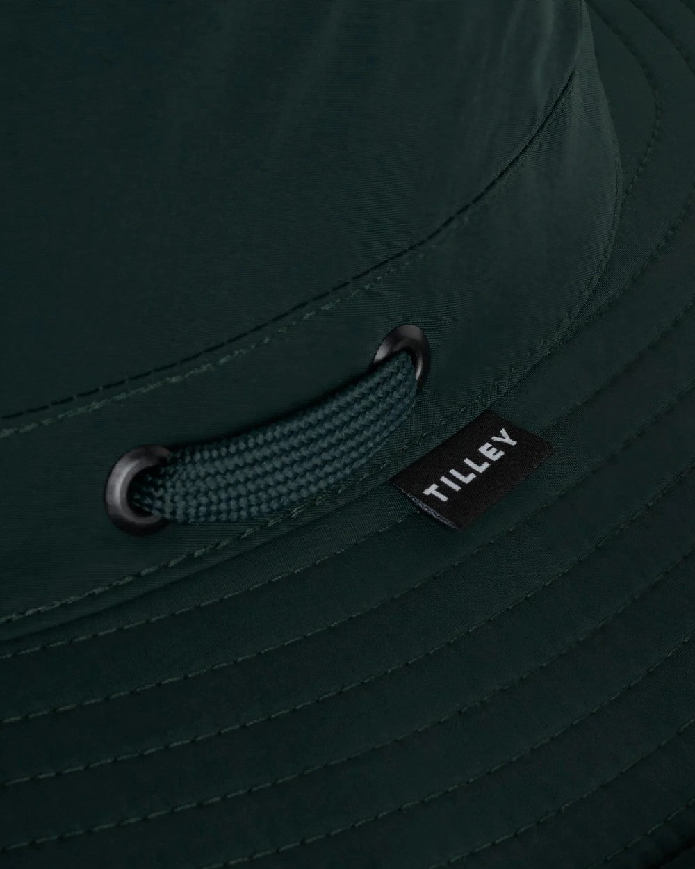 Evergreen Coloured Tilley Airflo Broad Brim Sun Hat on white background 