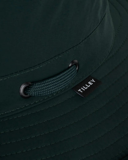 Evergreen Coloured Tilley Airflo Broad Brim Sun Hat on white background 