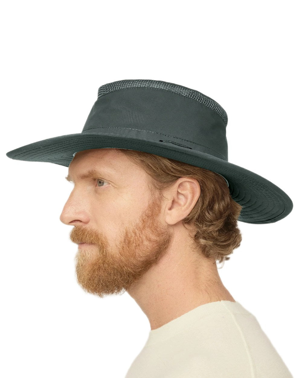 Forest Night Coloured Tilley Airflo Broad Brim Sun Hat on white background 