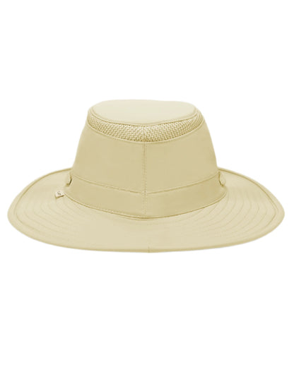 Khaki Olive Coloured Tilley Airflo Broad Brim Sun Hat on white background 