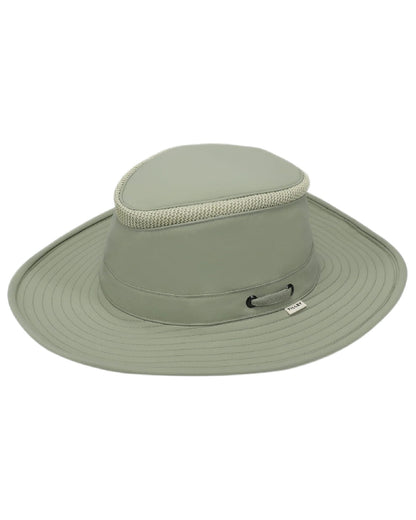 Light Sage Coloured Tilley Airflo Broad Brim Sun Hat on white background 