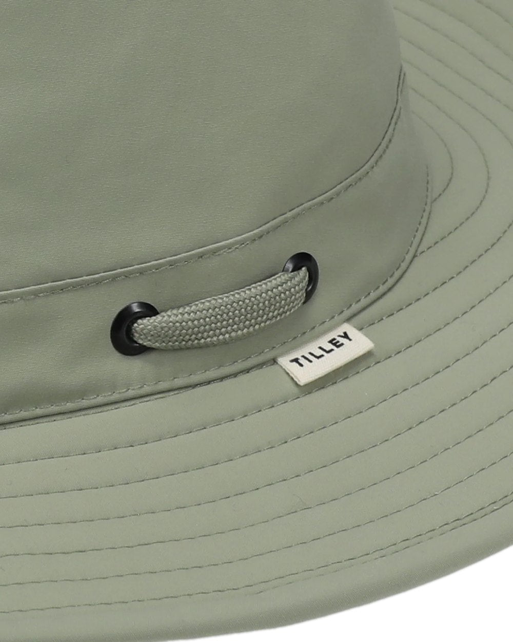 Light Sage Coloured Tilley Airflo Broad Brim Sun Hat on white background 