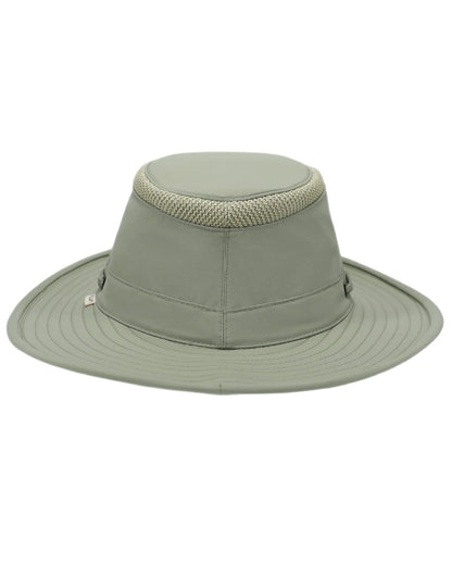 Light Sage Coloured Tilley Airflo Broad Brim Sun Hat on white background 