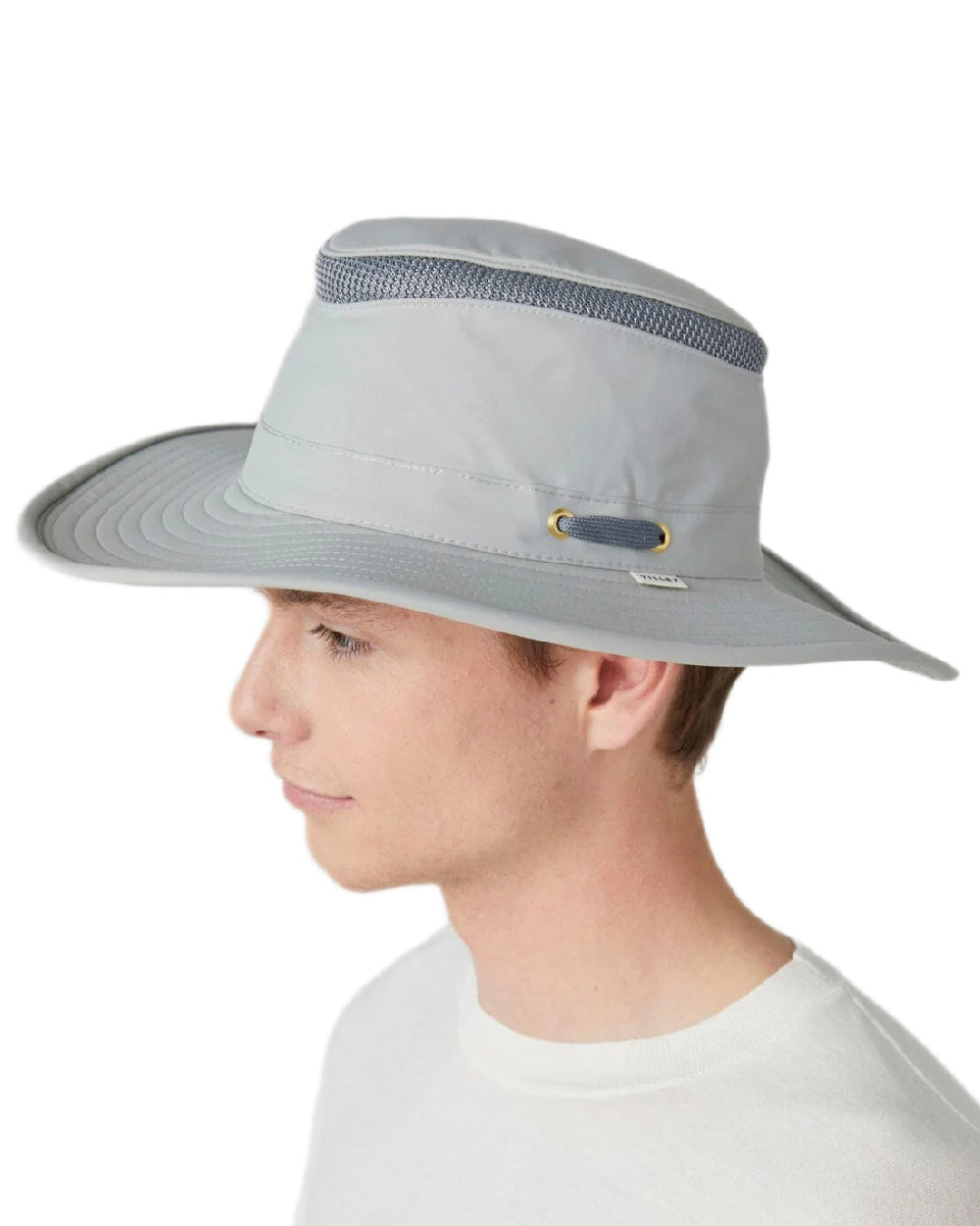 Rock Face Coloured Tilley Airflo Broad Brim Sun Hat on white background 