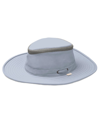 Soft Blue Coloured Tilley Airflo Broad Brim Sun Hat on white background 