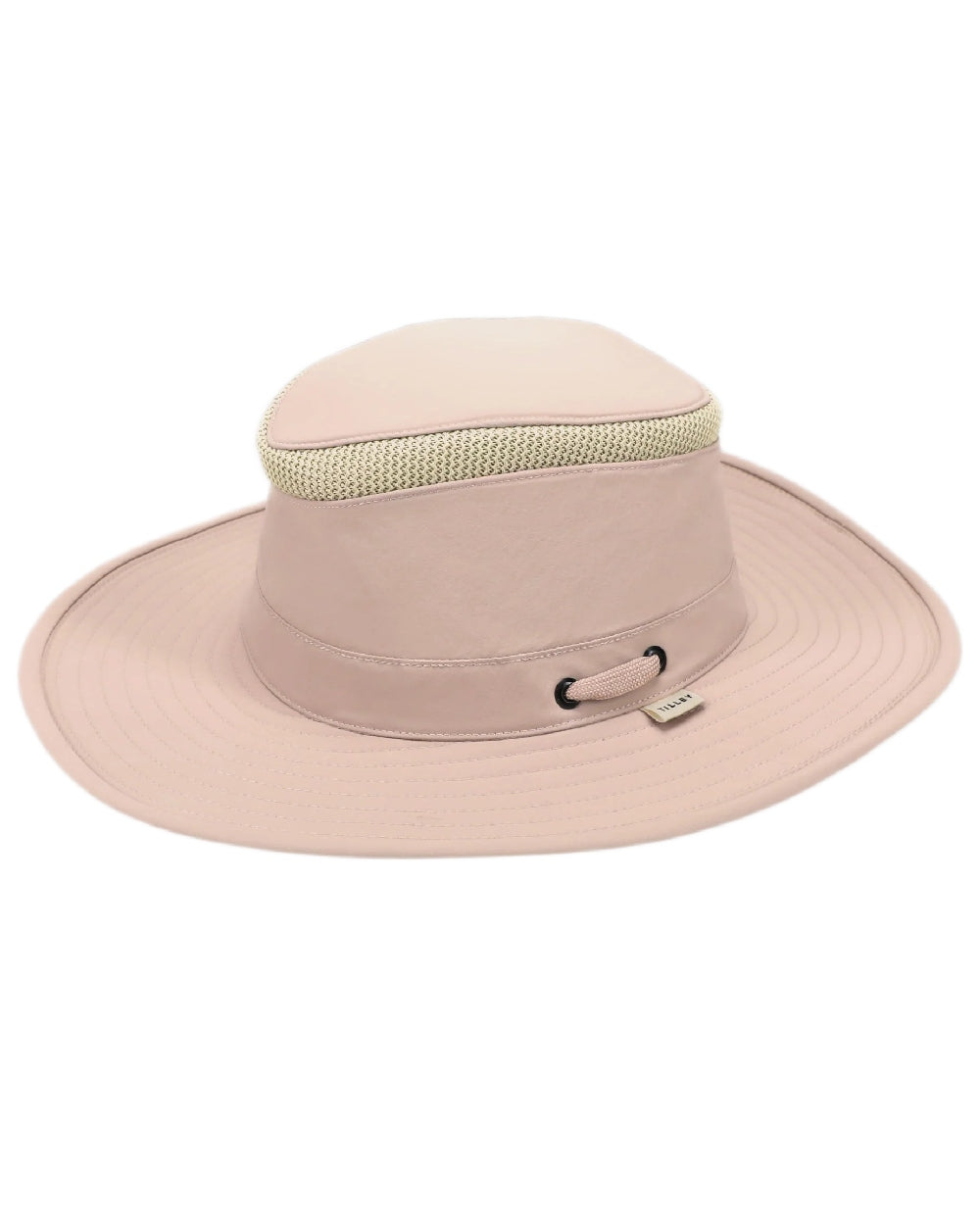 Soft Mauve Coloured Tilley Airflo Broad Brim Sun Hat on white background 