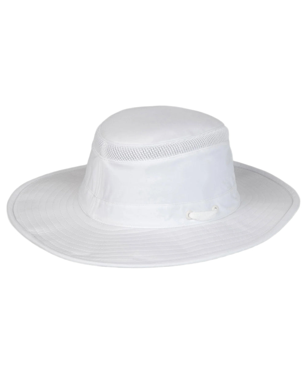 White Coloured Tilley Airflo Broad Brim Sun Hat on white background 