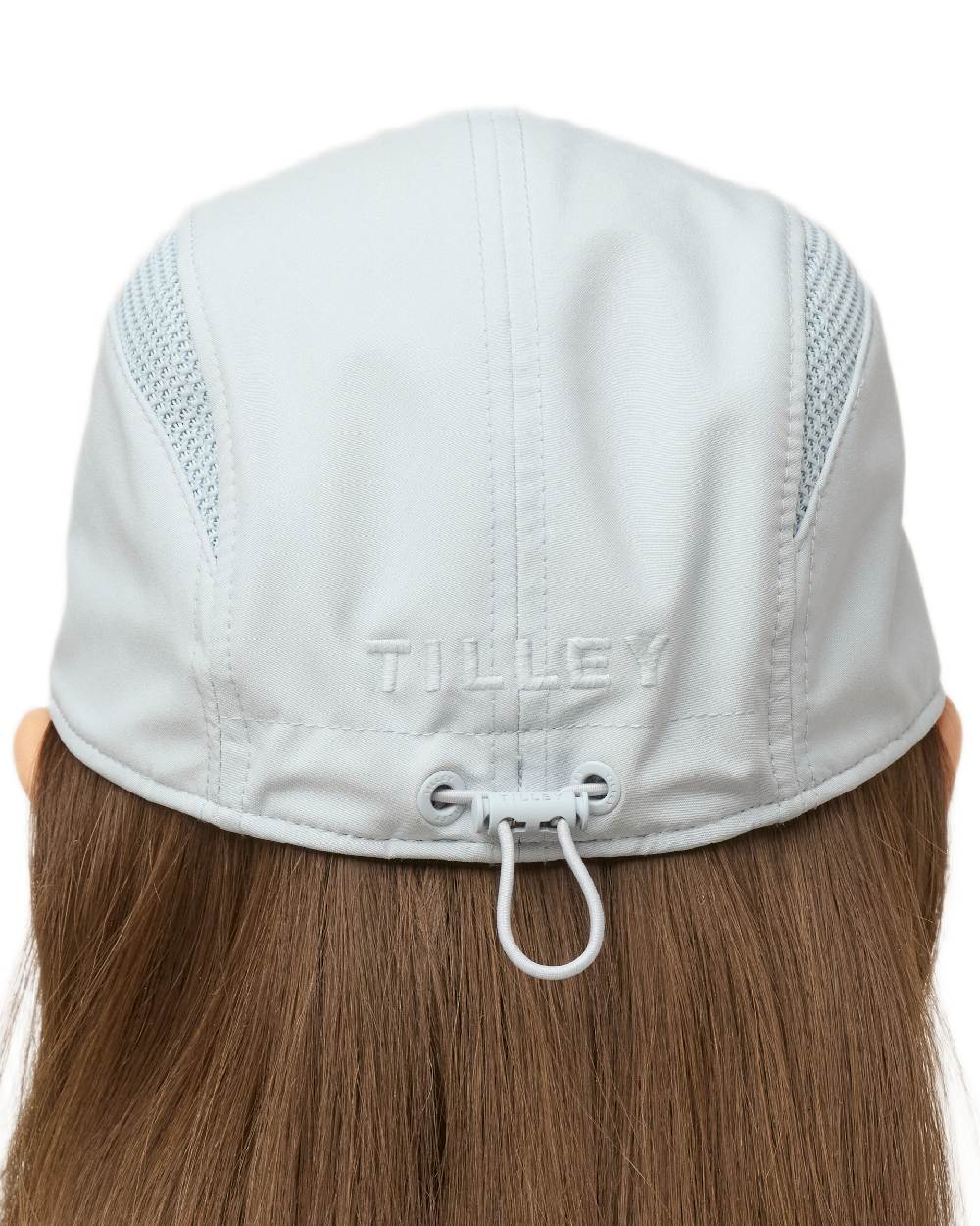 Ice Blue Coloured Tilley Airflo Cap on white background 