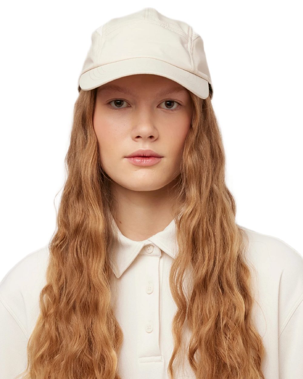 Light Stone Coloured Tilley Airflo Cap on white background 