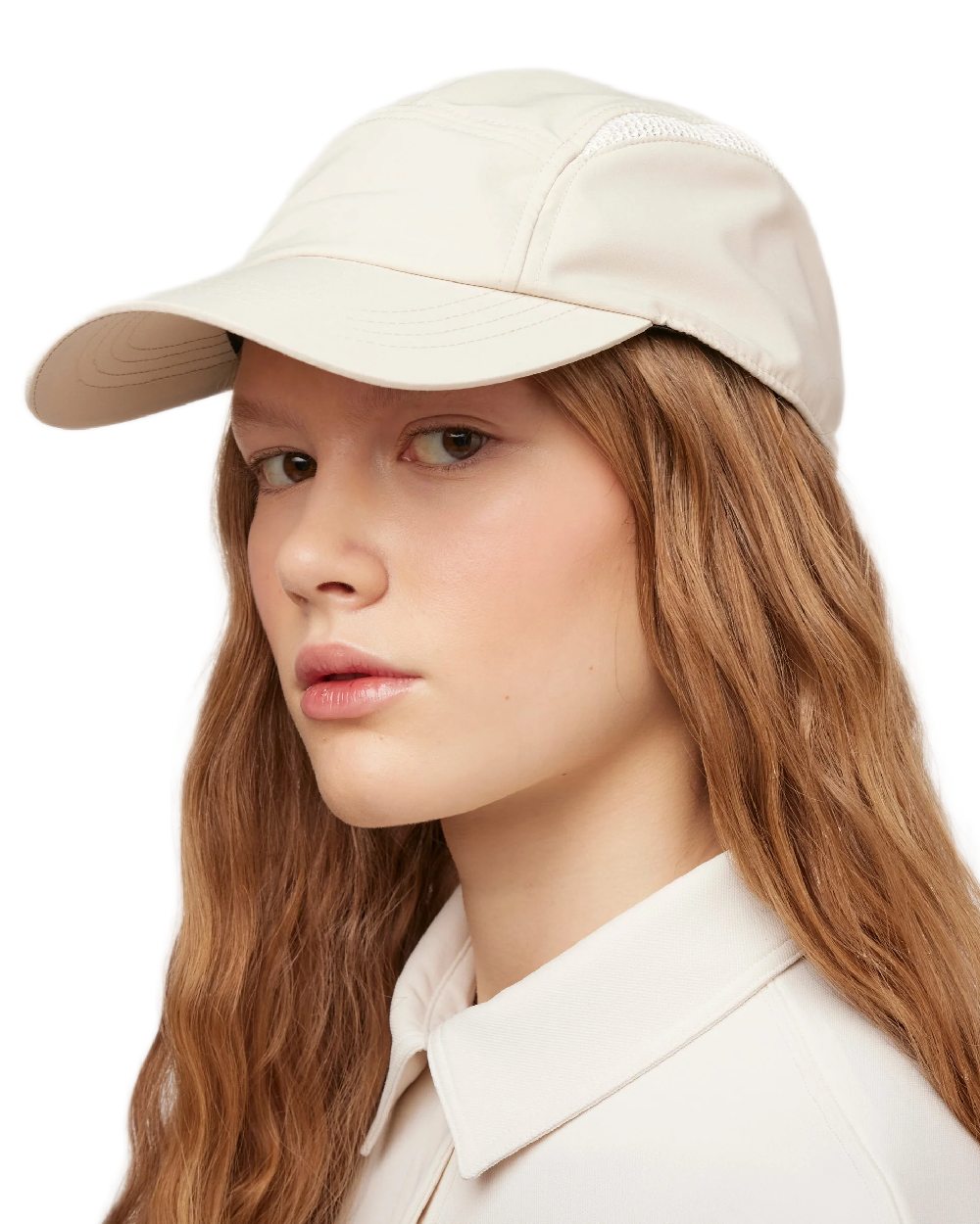 Light Stone Coloured Tilley Airflo Cap on white background 