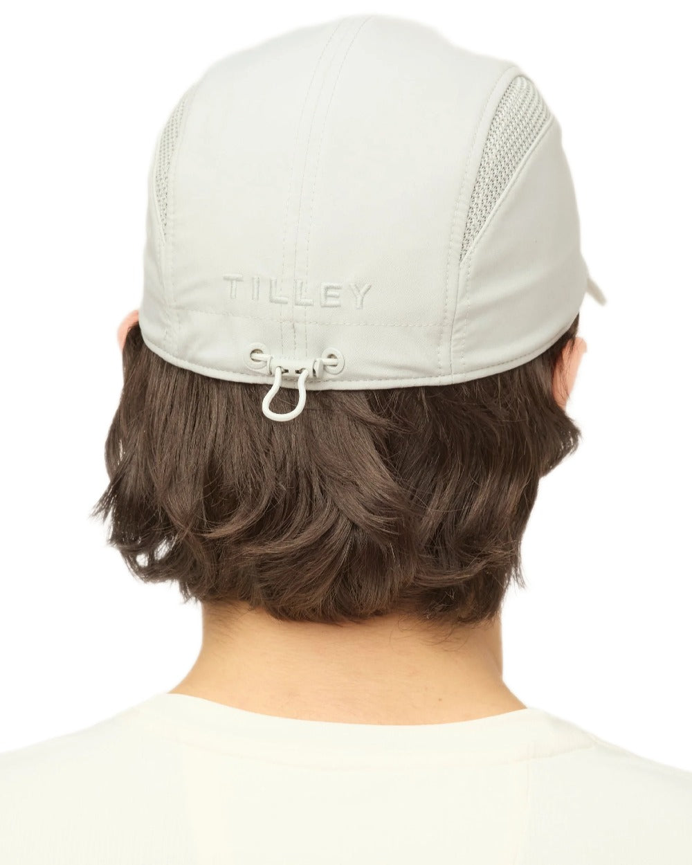 Mist Blue coloured Tilley Airflo Cap on white background 