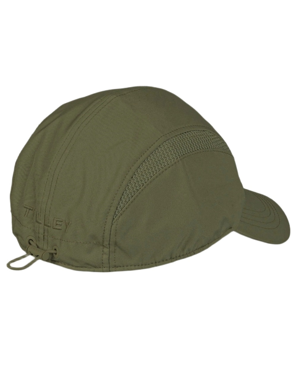 Thyme green coloured Tilley Airflo Cap on white background 