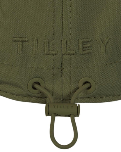 Thyme green coloured Tilley Airflo Cap on white background 