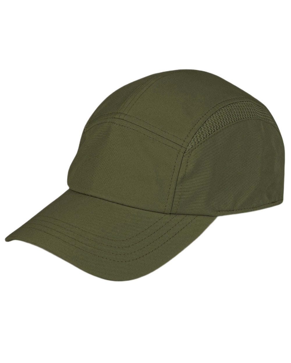 Thyme green coloured Tilley Airflo Cap on white background 